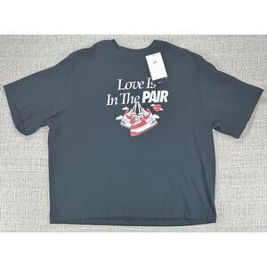 Nike Shirt Womens Large Black Love Is In The Pair Valentines Sneaker Graphic